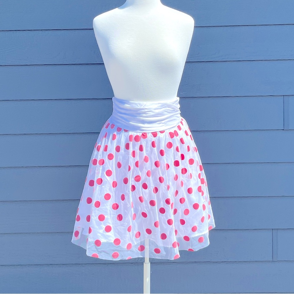 Betsey Johnson Pink Polka Dot Net Skirt NWT